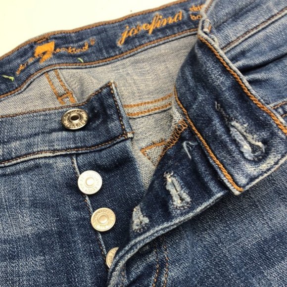 BUTTONFLY 7 for ALL MANKIND JOSEFINA SKINNY BOYFRIEND JEANS 26x32 🇺🇸 - Picture 2 of 11